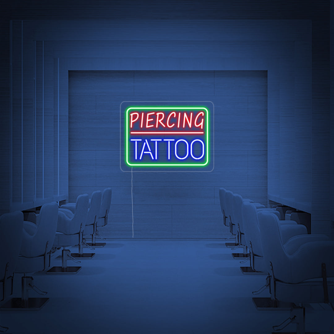 "Piercing Tattoo" Neonkyltti
