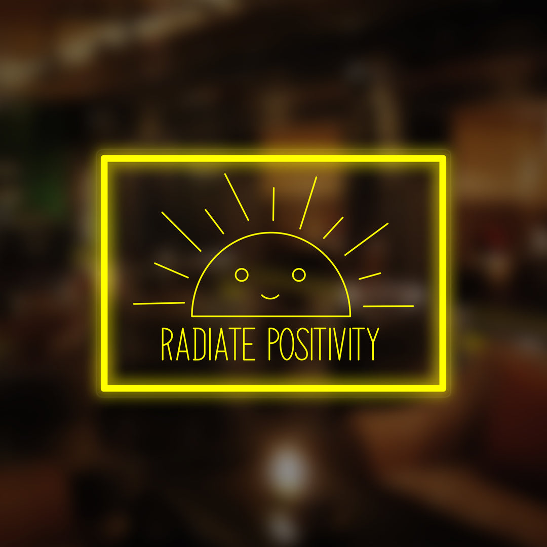 "Radiate Positivity" Pieni Neonkyltti