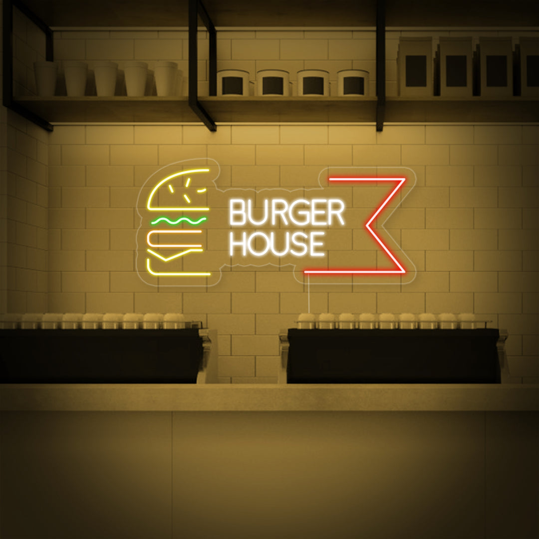 "Ravintola Burger House" Neonkyltti