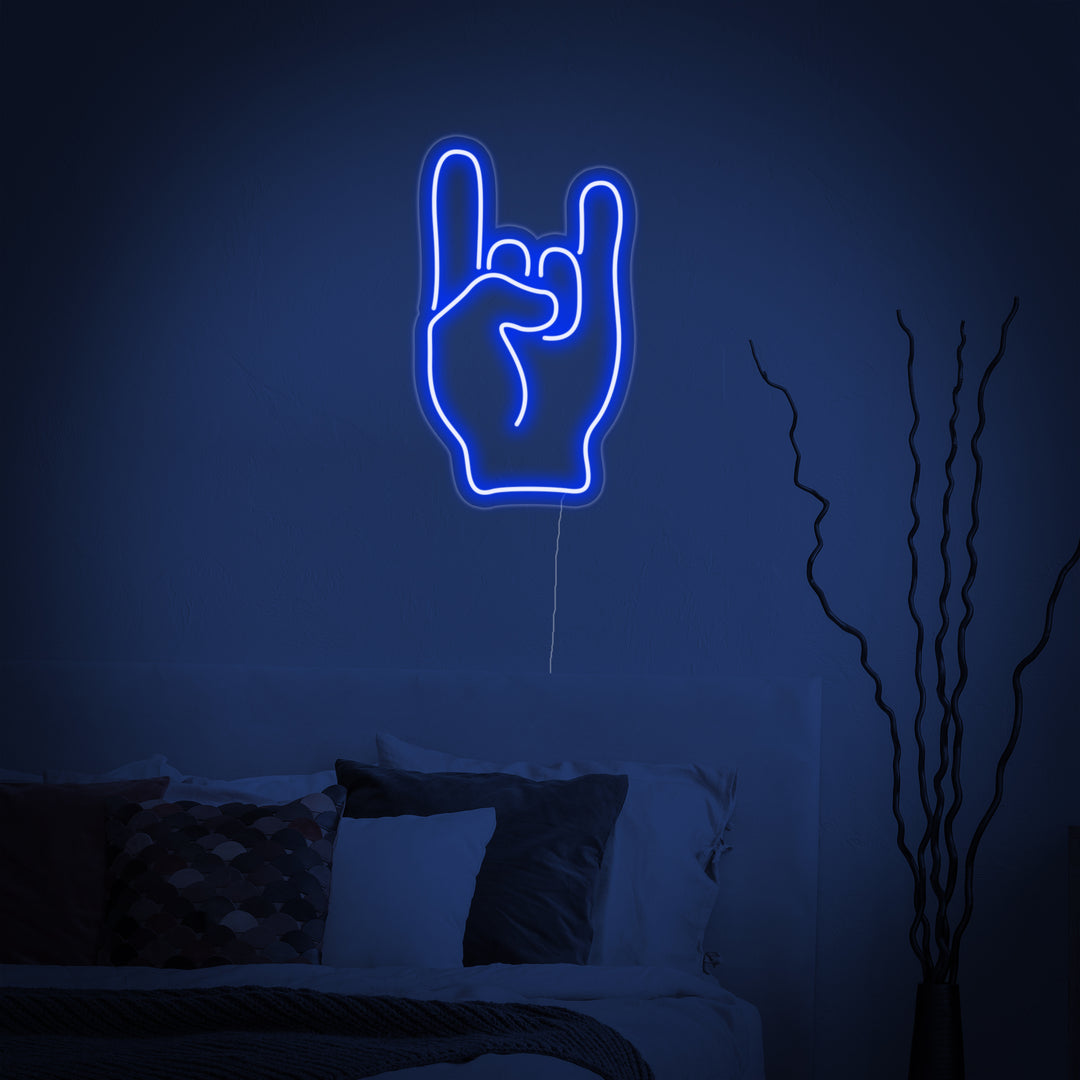 "Rock Hand" Neonkyltti