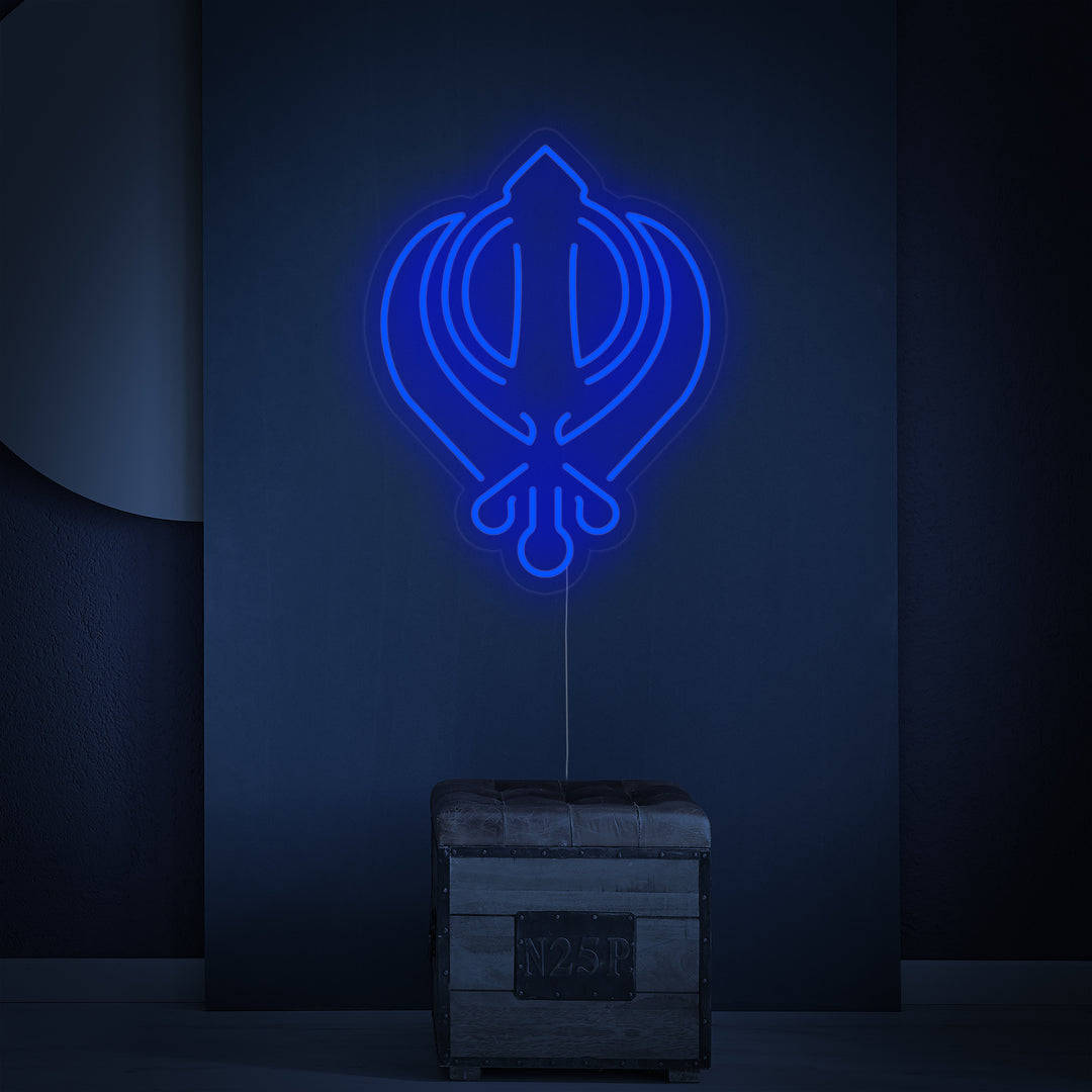 "Sikhilaisuuden Khanda-Symboli" Neonkyltti