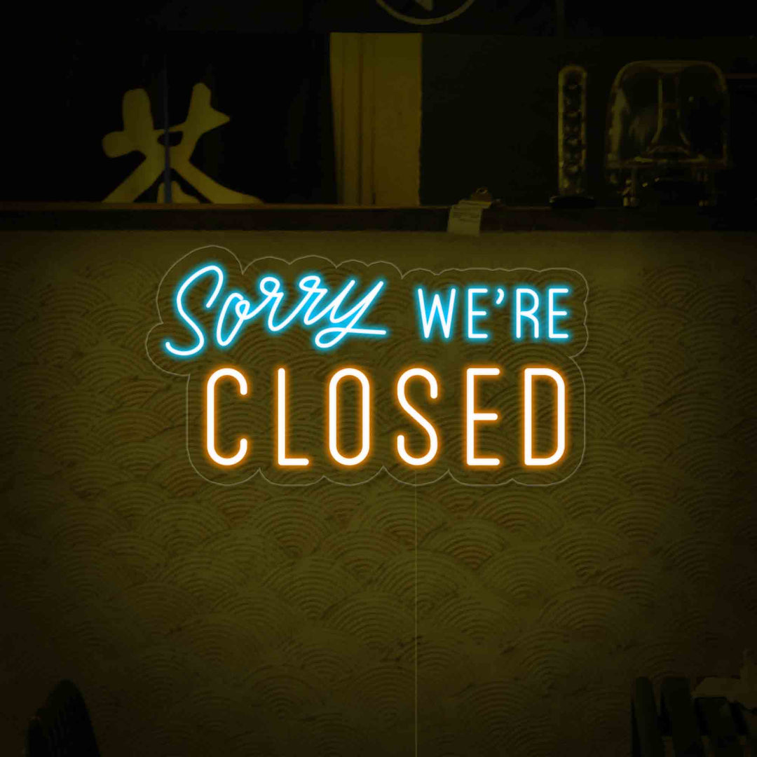 "Sorry We Are Closed" Neonkyltti