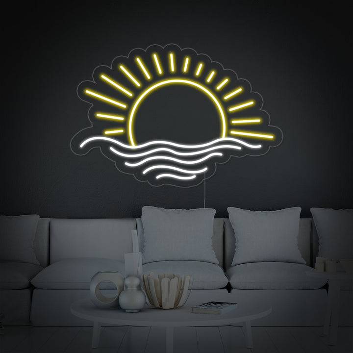 "Auringonlasku, Meri" Neonkyltti