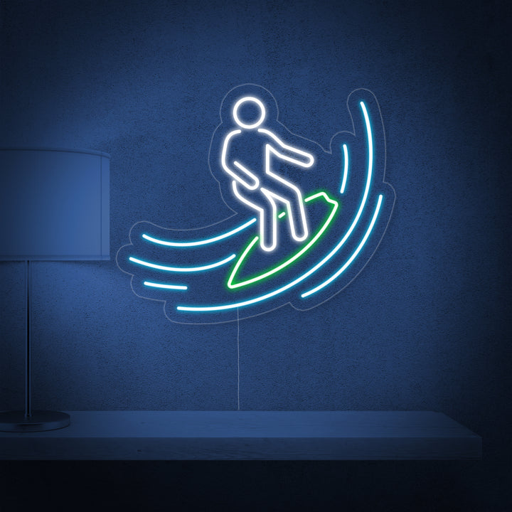 "Surffaaja" Neonkyltti