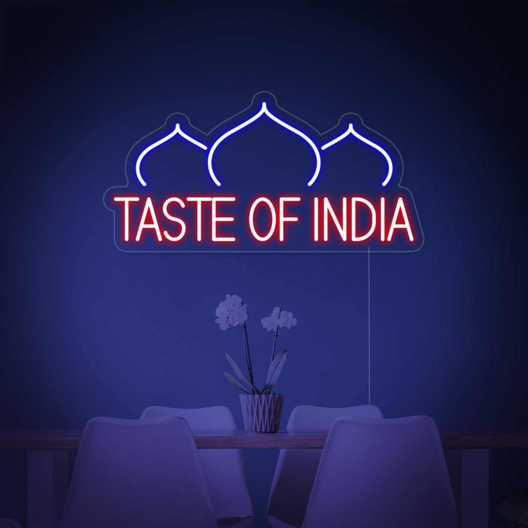 "TASTE OF INDIA, Ravintola, sipuli" Neonkyltti