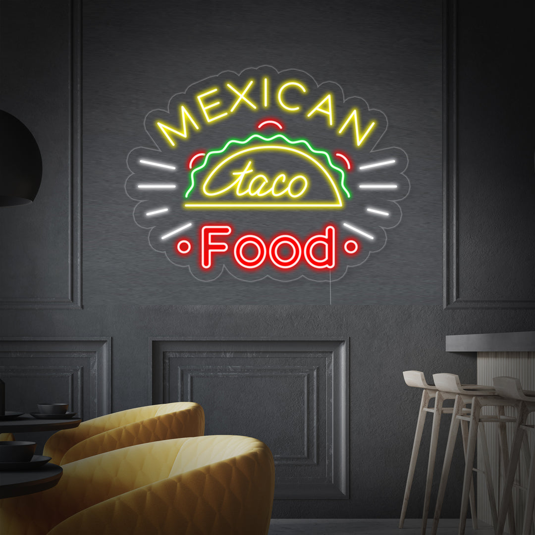 "Taco On Mexican Food" Neonkyltti