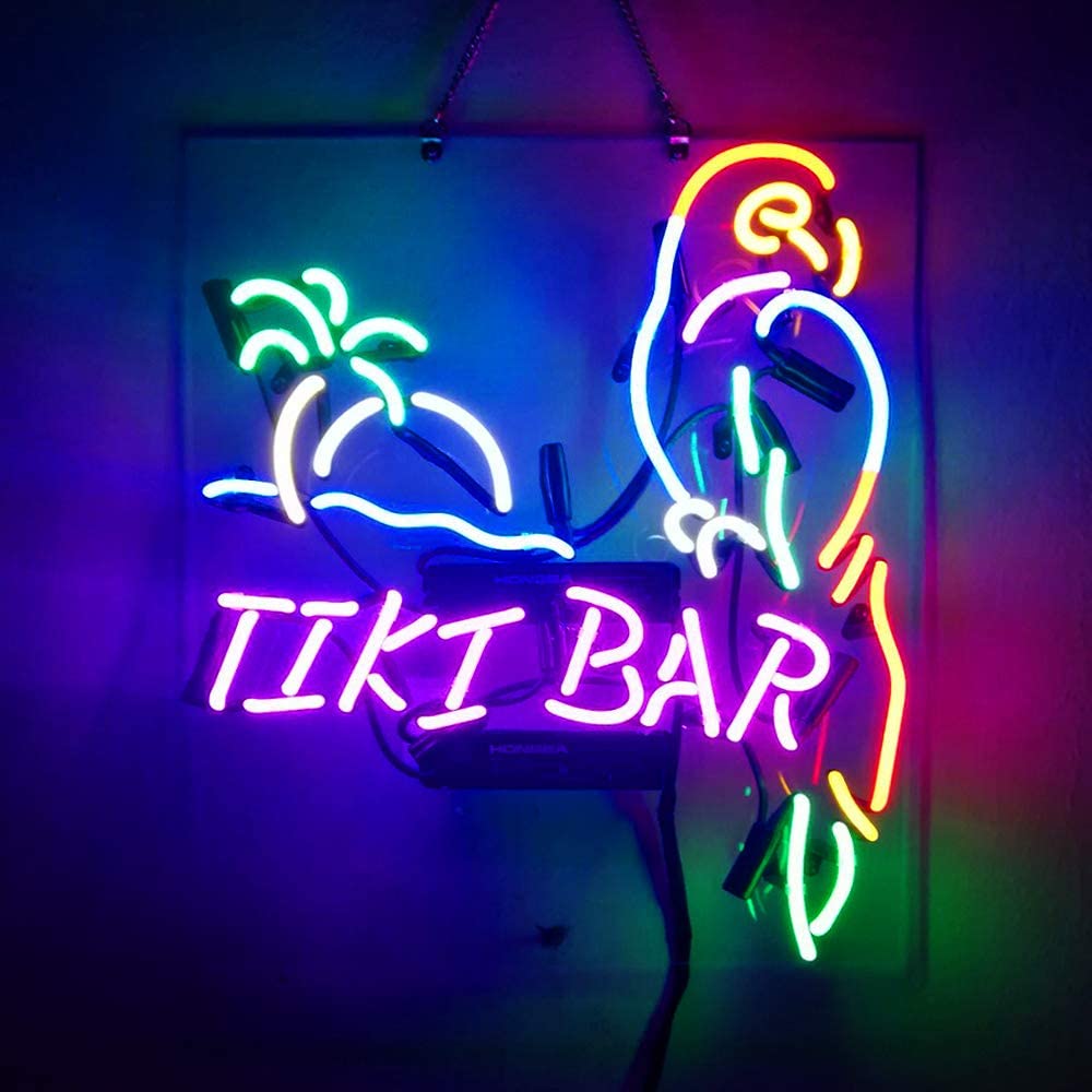 "TIKI Bar, Papukaija" Neonkyltti