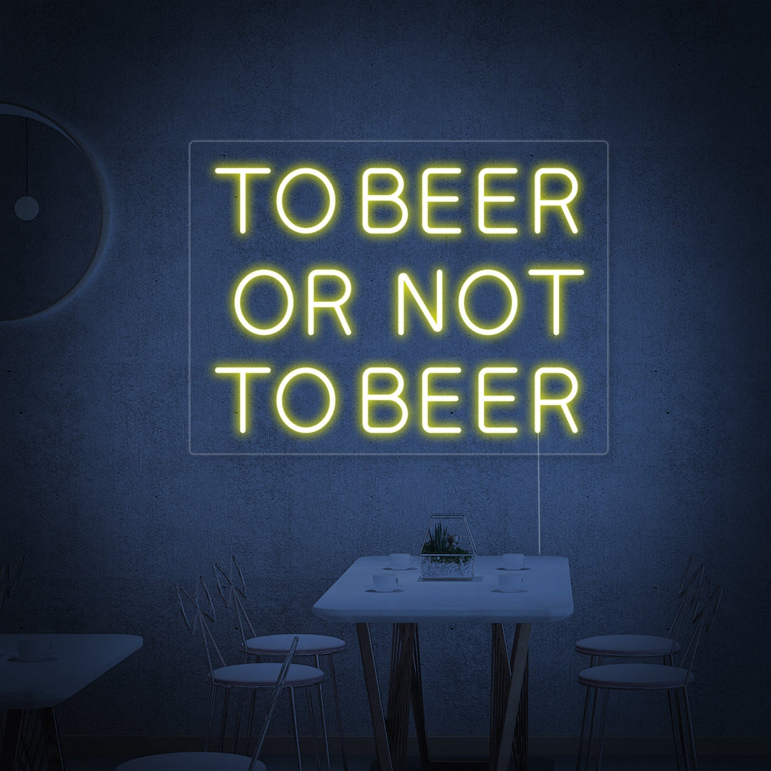 "Olutbaari, To Beer Or Not To Beer" Neonkyltti