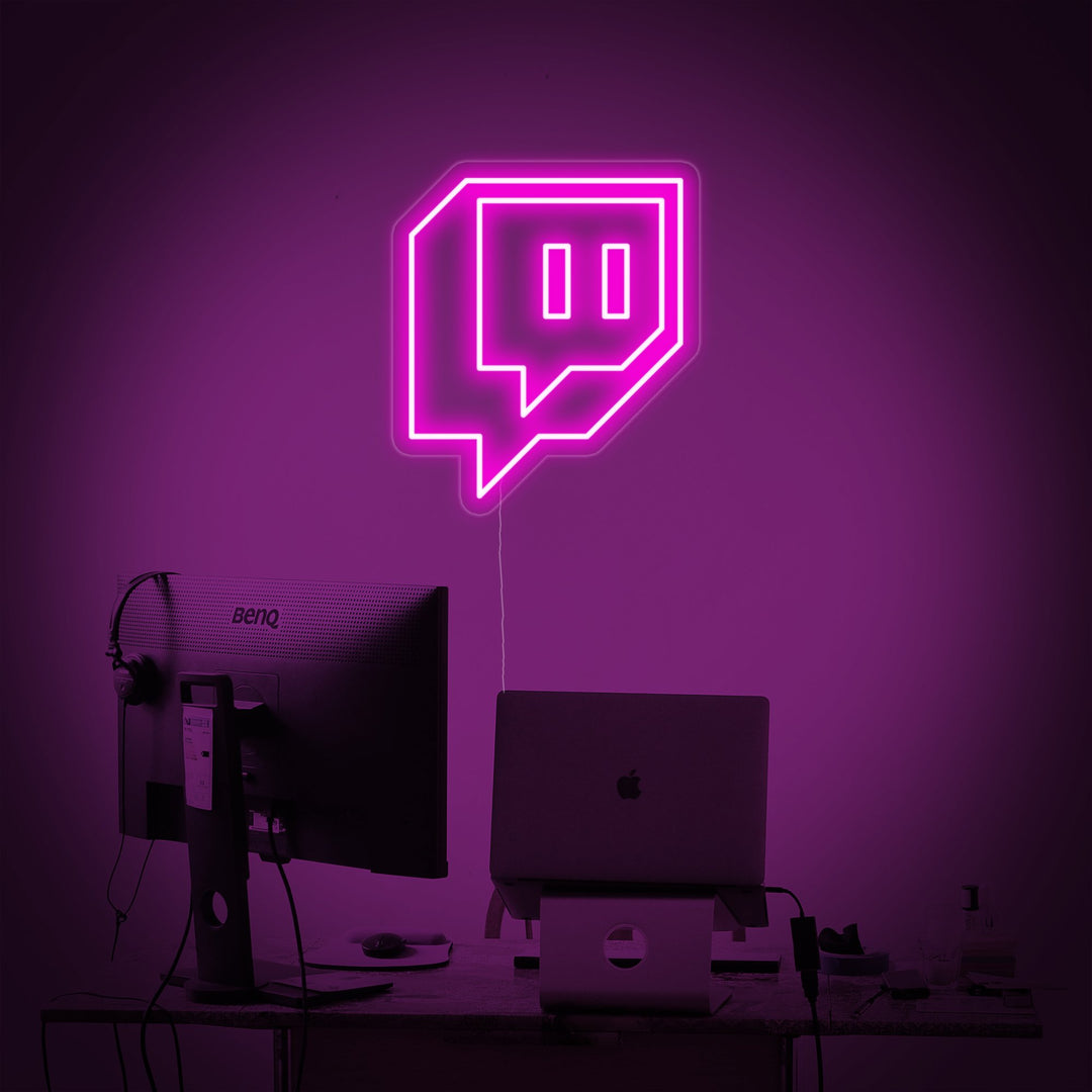 "Twitch Logo, Pelien Sisustus" Neonkyltti