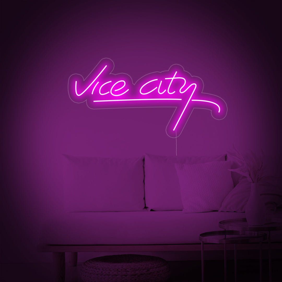 "Vice City, Pelihuoneen Sisustus" Neonkyltti