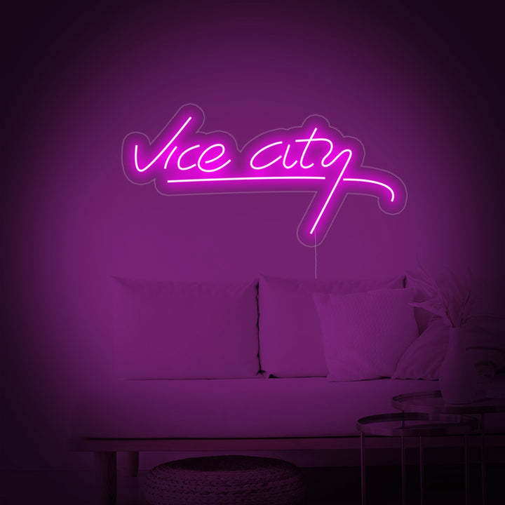 "Vice City, Pelihuoneen Sisustus" Neonkyltti