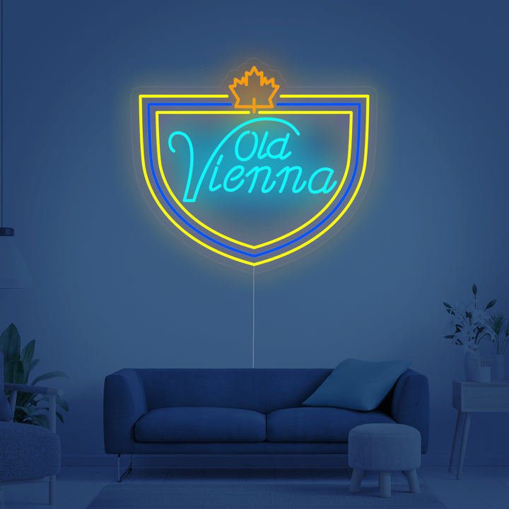 "lagerolut, mahtava kanadalainen olut, Old Vienna" Neonkyltti