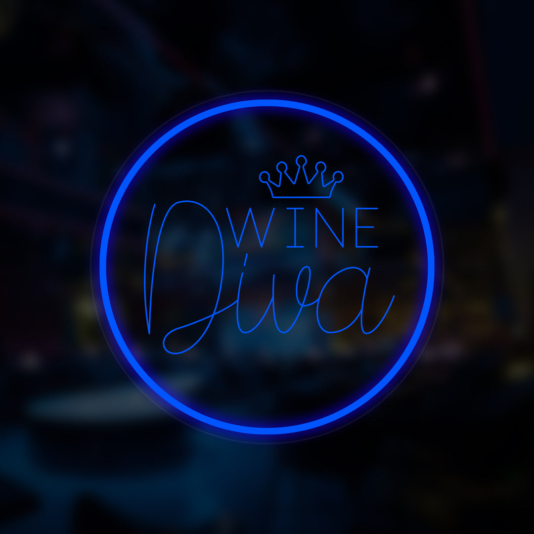"Wine Diva" Pieni Neonkyltti