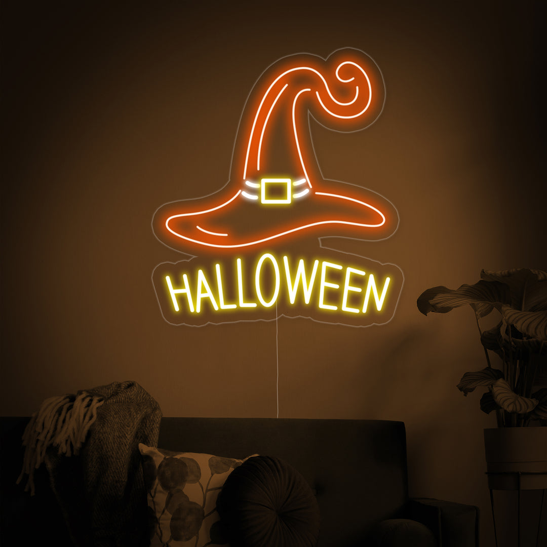 "Noitahattu, Halloween" Neonkyltti