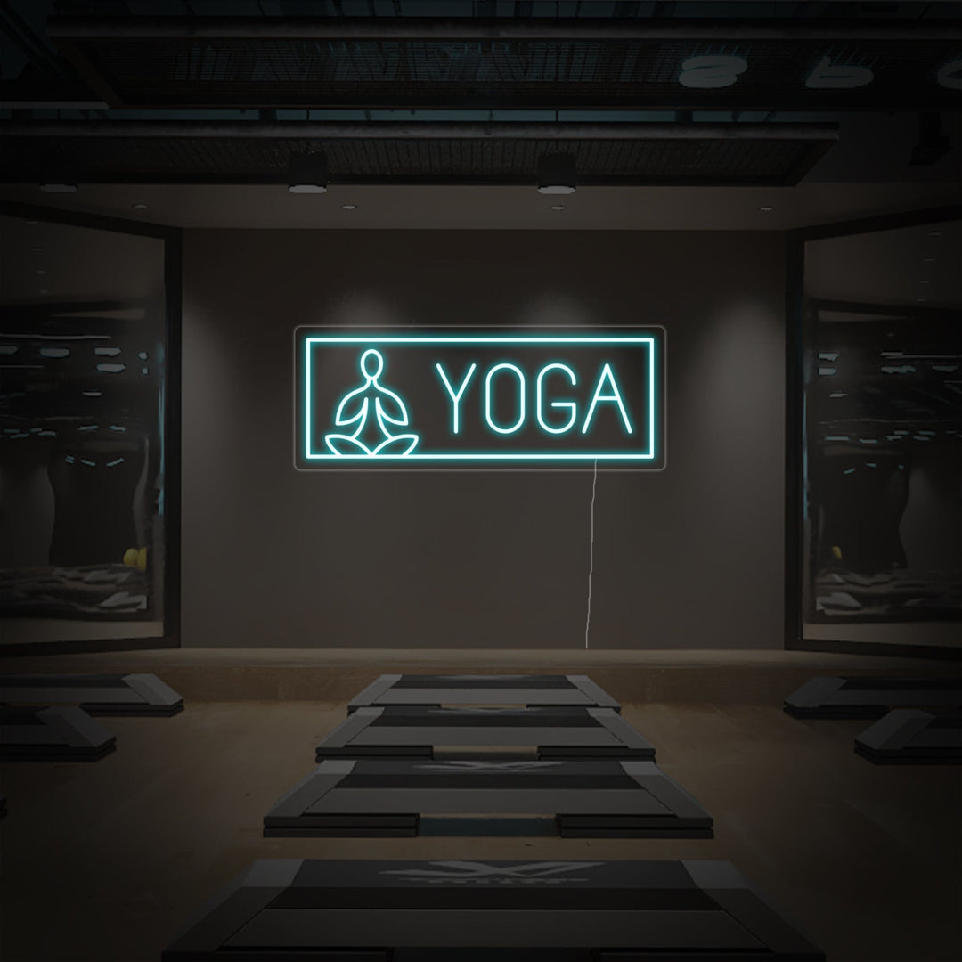 "Yoga, Meditaatio, Ihmiset" Neonkyltti