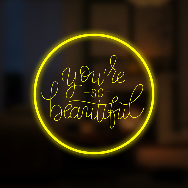 "You Are Beautiful" Mini Neonkyltti