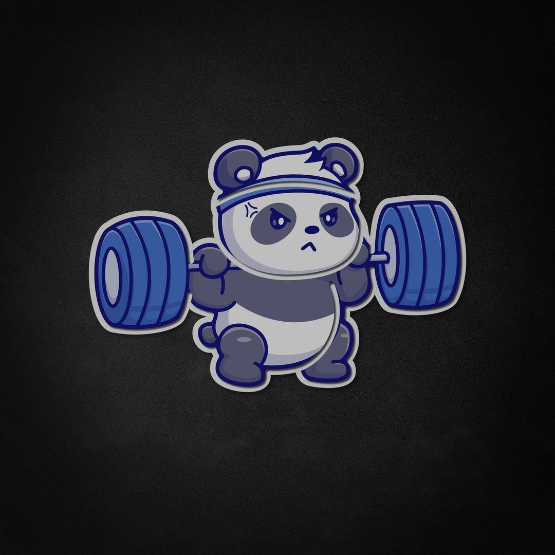 "Söpö Panda Lifting Barbell, Kuntosali, Fitness" Neon Like