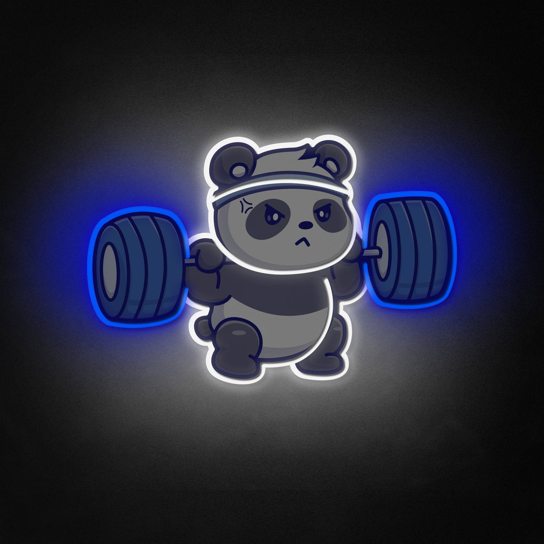 "Söpö Panda Lifting Barbell, Kuntosali, Fitness" Neon Like