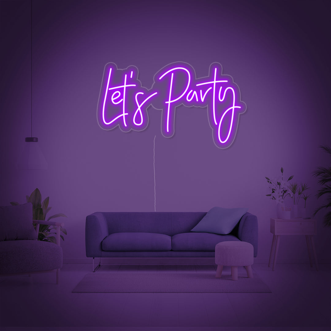 "Lets Party" Neonkyltti