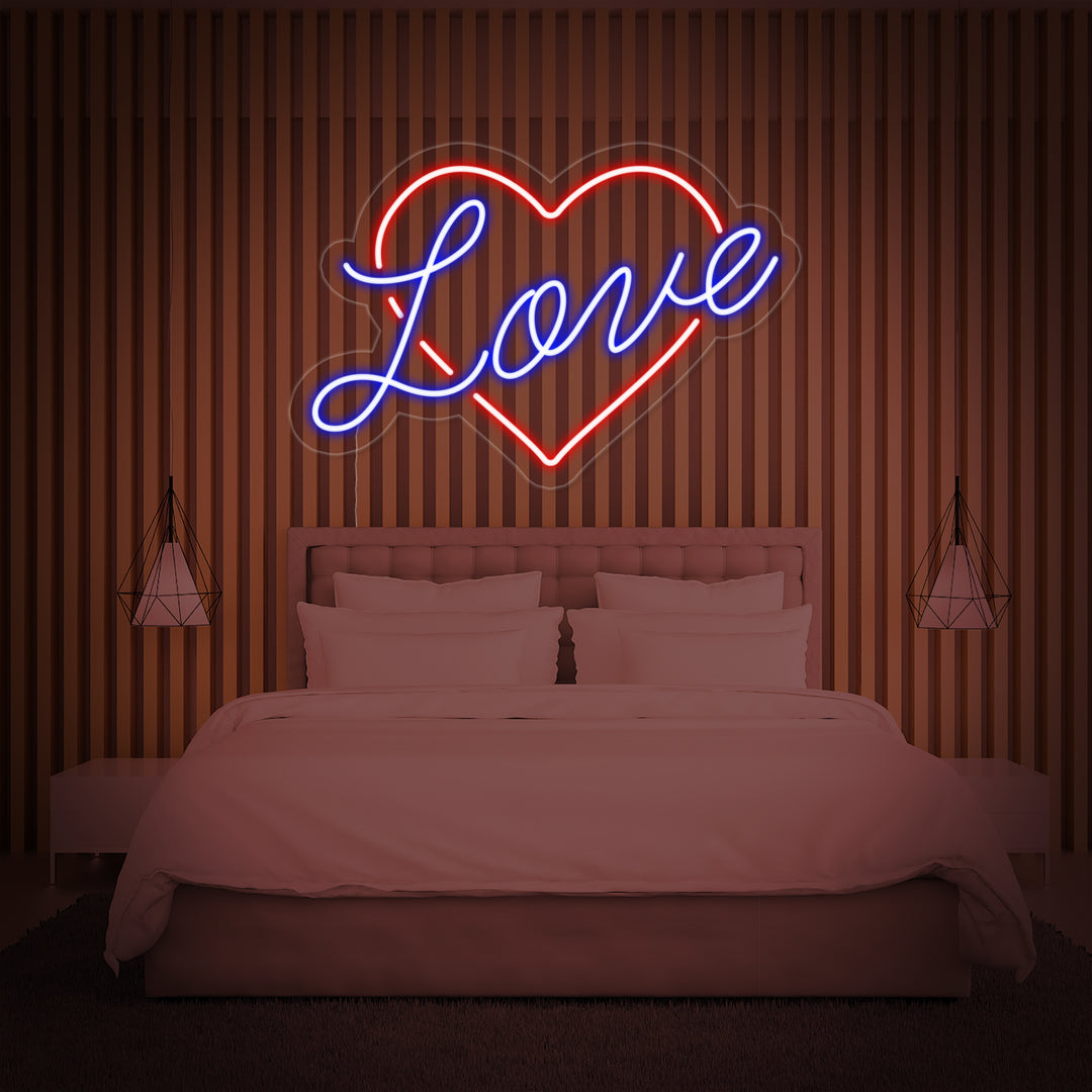 "Love, Sydän" Neonkyltti