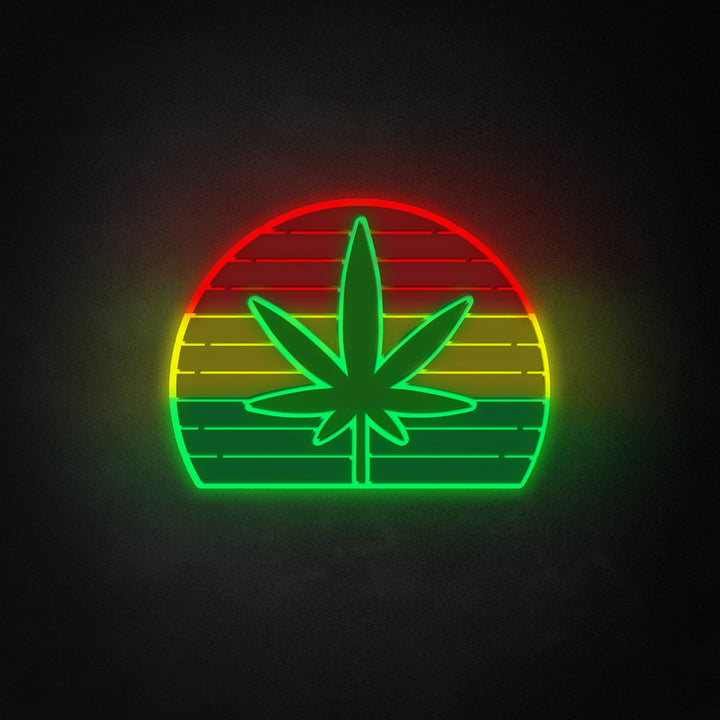 "Retro Rasta Leaf" Neon Like